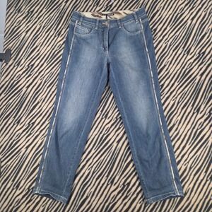 Vintage Y2K Luisa Cerano Side Stripe Animal Print Denim Jeans Medium Wash
